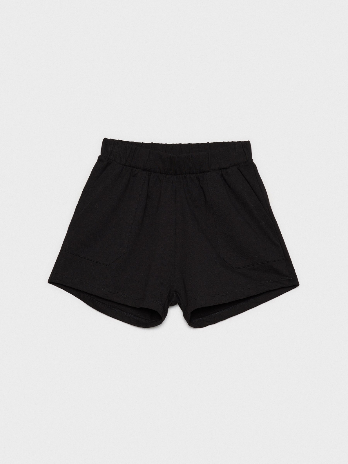  Short cintura elástica bolsillos negro