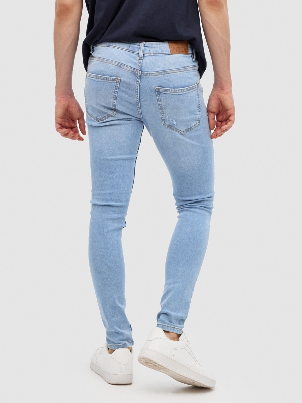 Jeans skinny azul vista media trasera