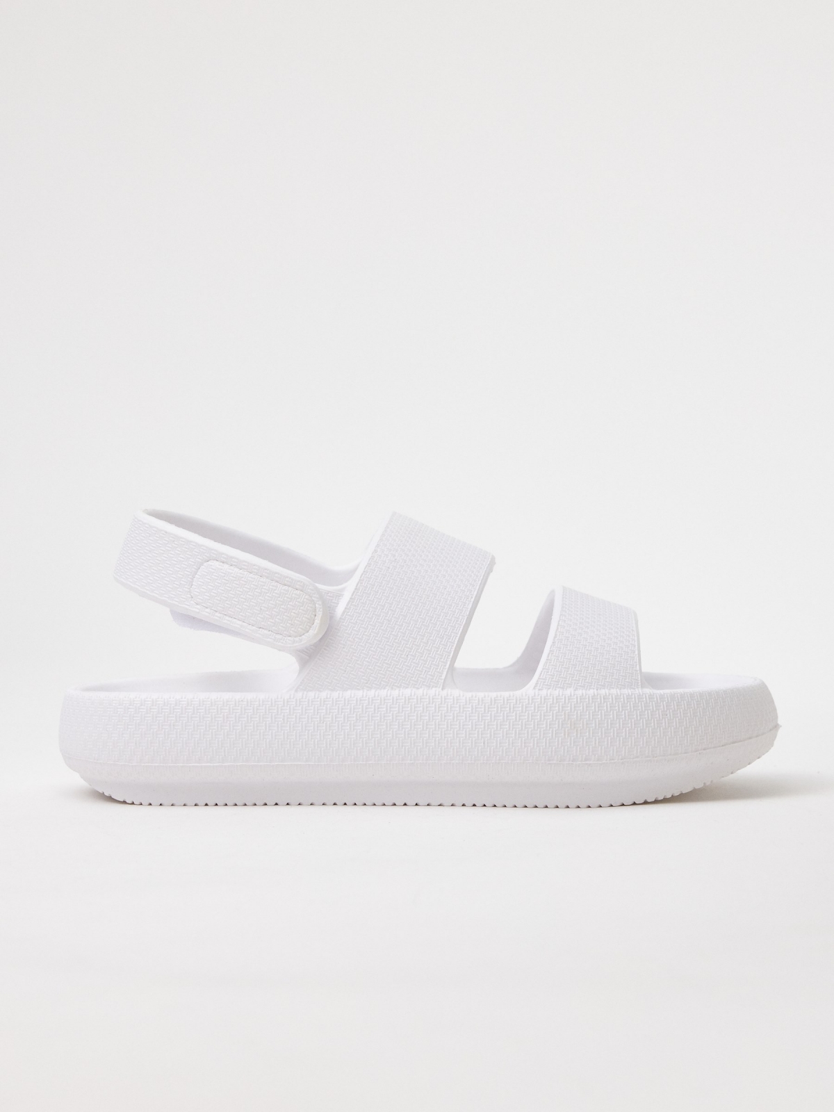 Chanclas comfort blanco vista lateral