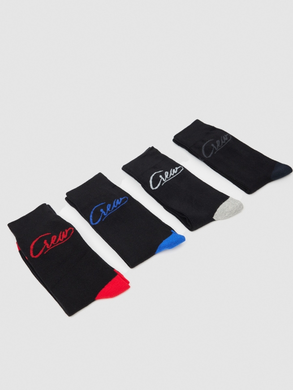 4 pack basic socks front view