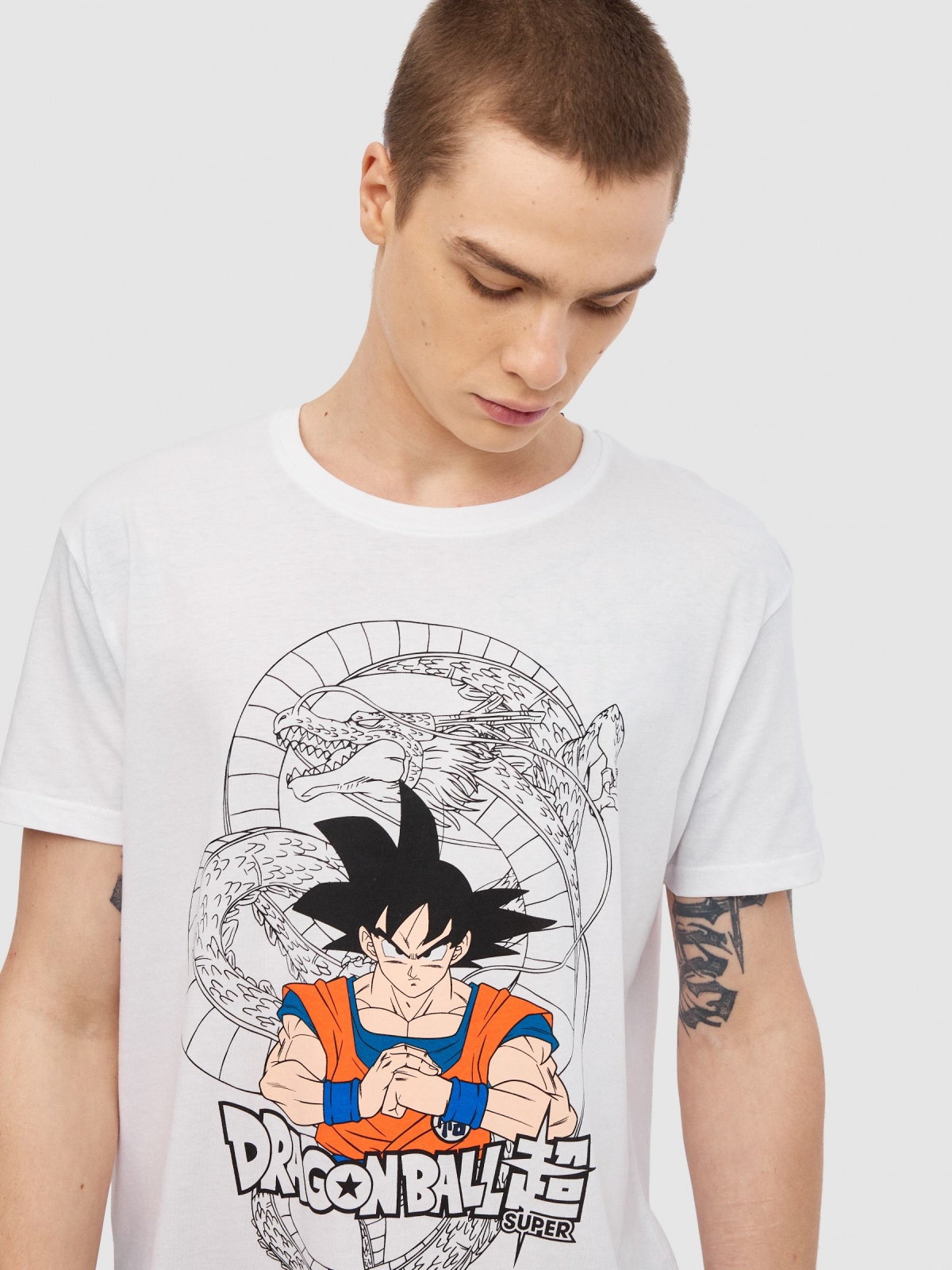 Dragon Ball Super t-shirt white detail view