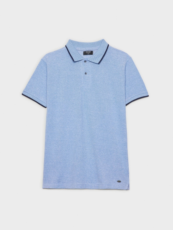  Contrast trim piqué polo shirt blue