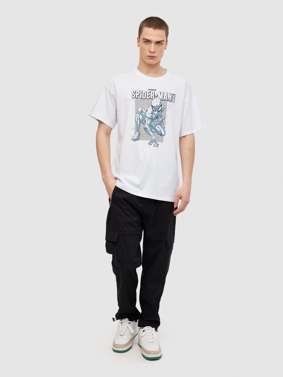 Oversize Spiderman T-shirt white front view