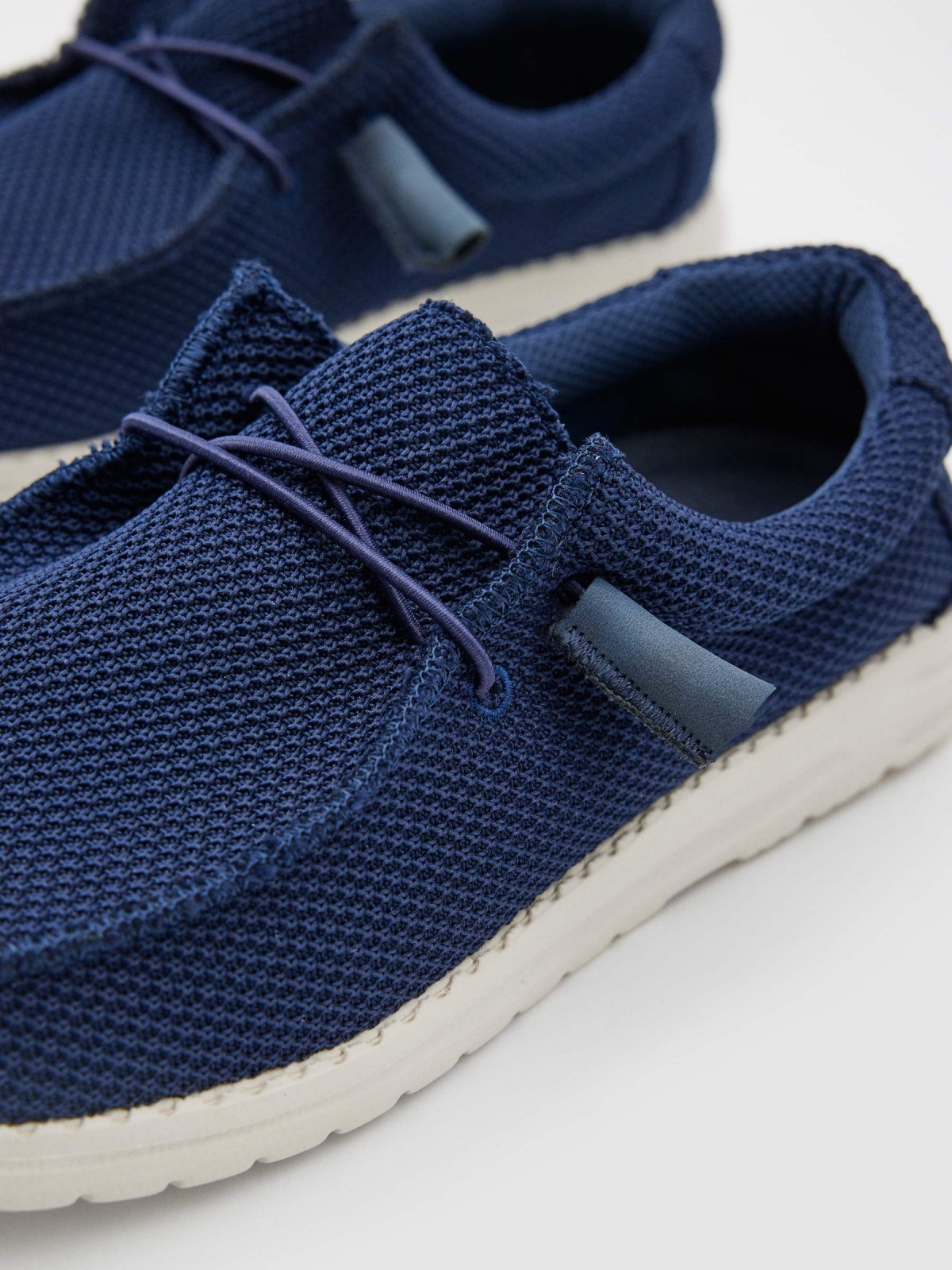 Nylon sneakers petrol blue detail view