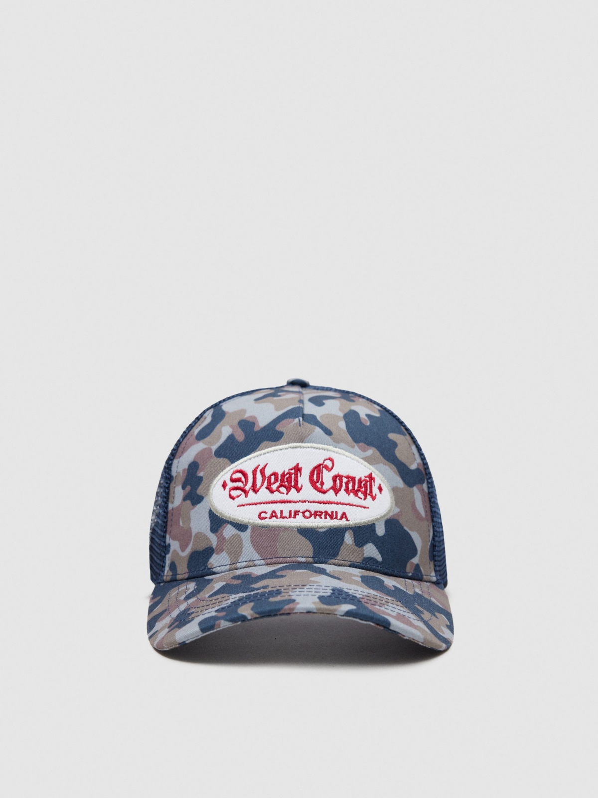 Boné trucker camuflagem azul