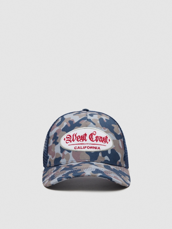 Gorra trucker camuflaje azul