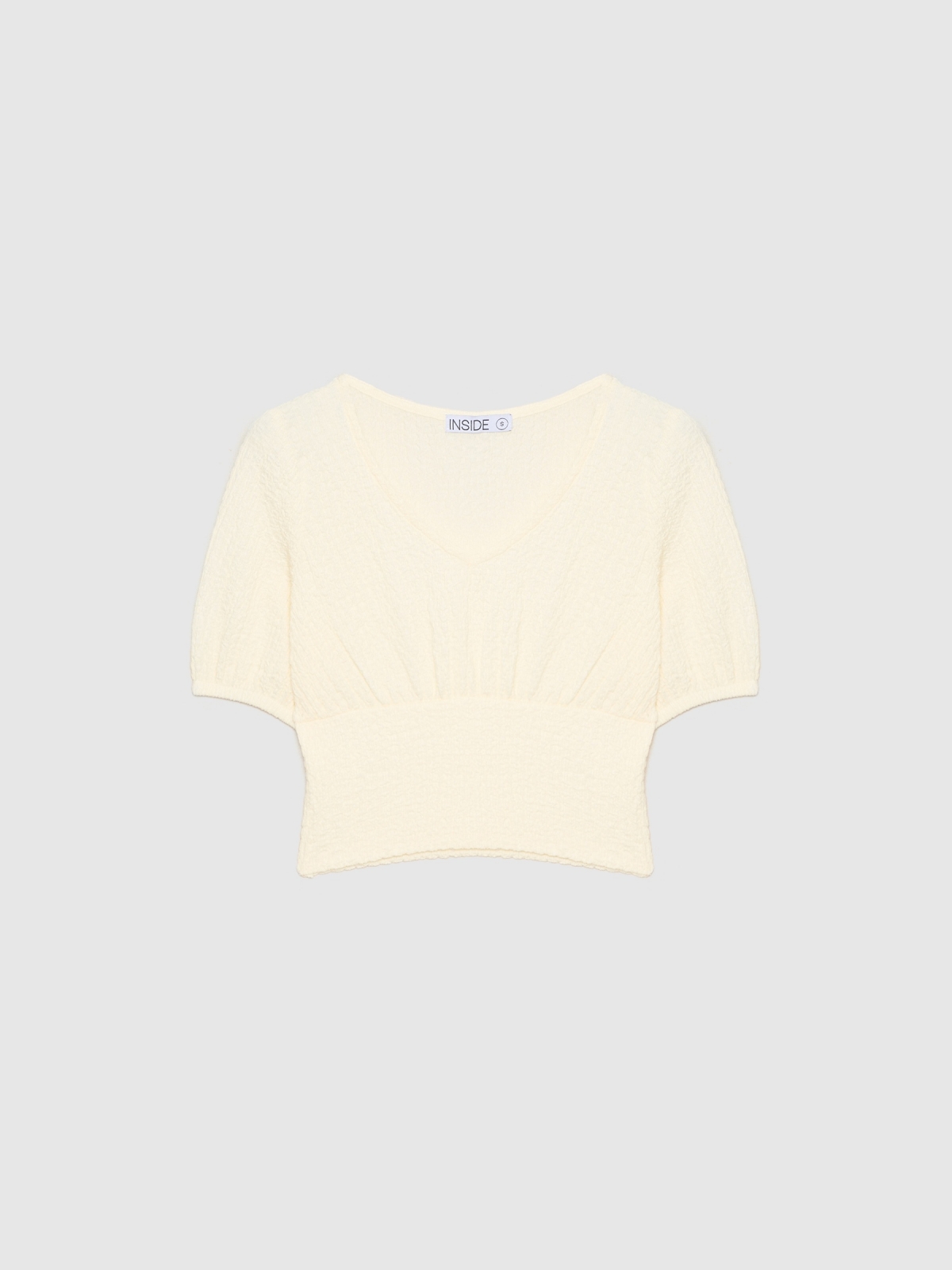  Textured V-neck t-shirt off white