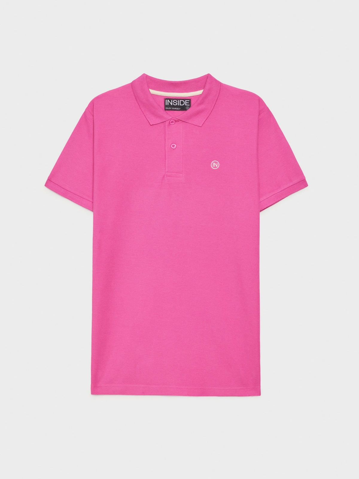  Polo básico logo grabado fucsia