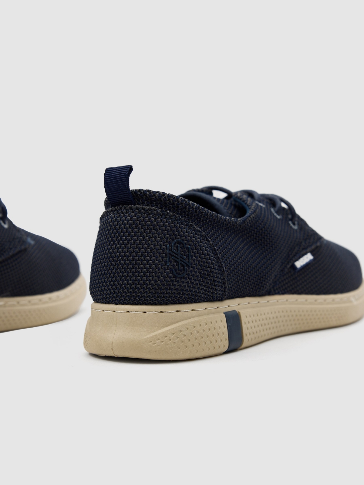 Spotted nylon sneaker dark blue detail view