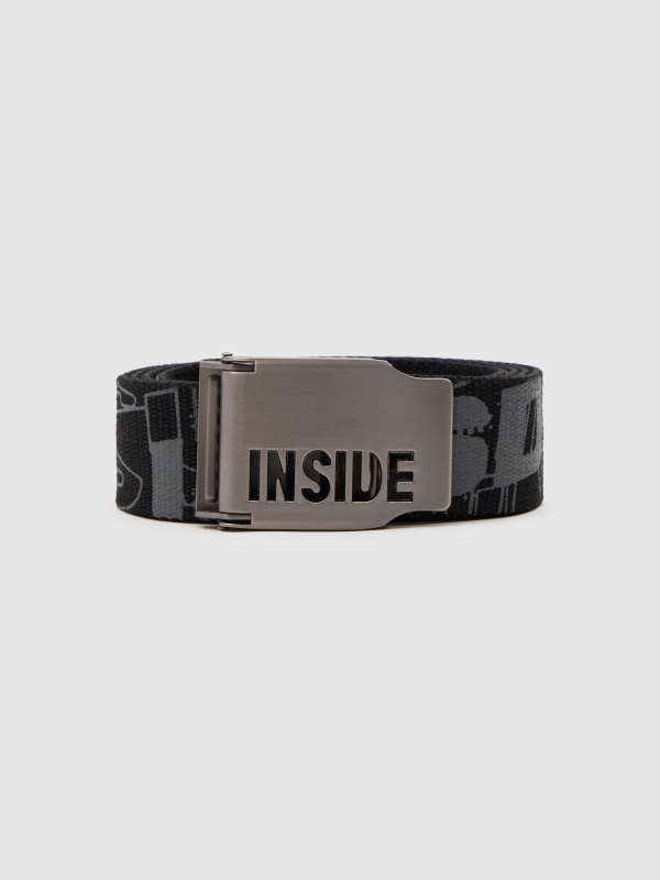 INSIDE canvas belt. black