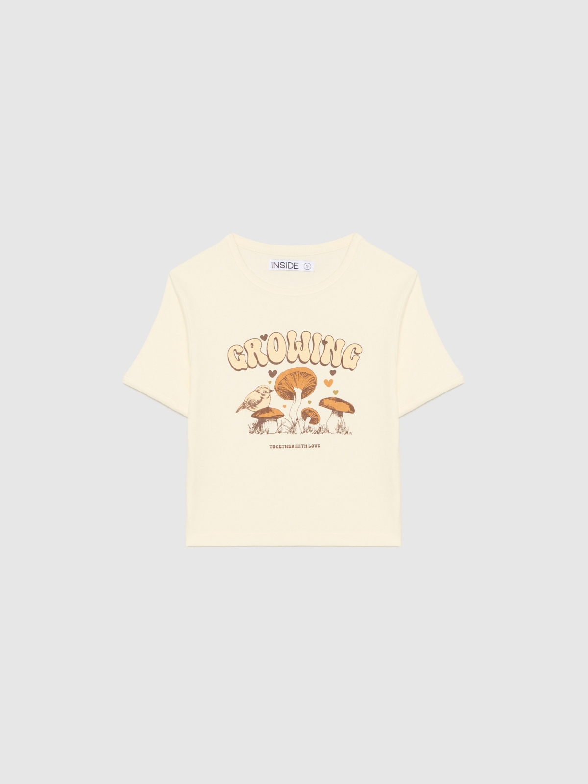  Camiseta rib Growing blanco roto