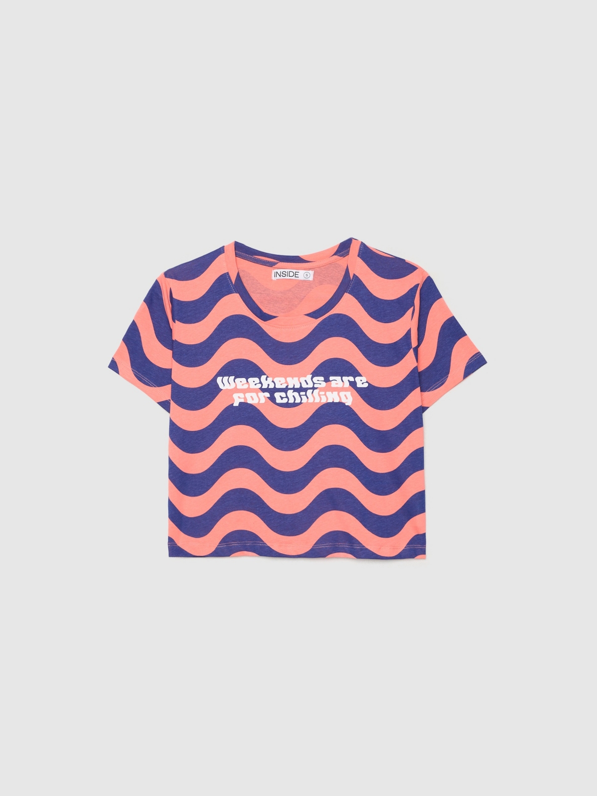  Waves crop top coral