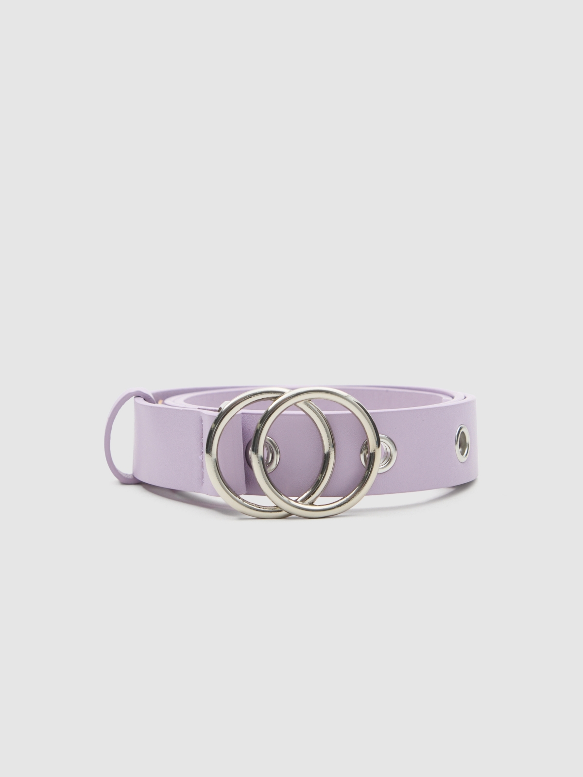 Double buckle belt purple