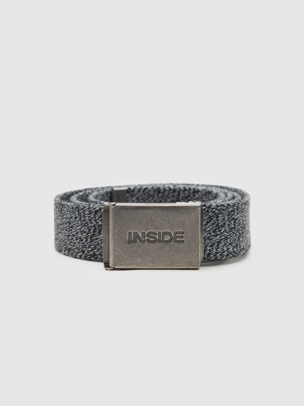 Marbled canvas belt melange grey