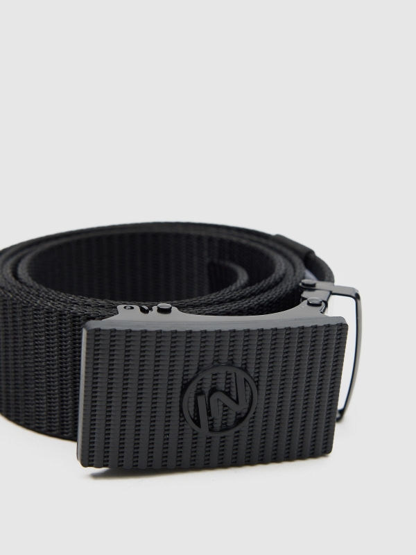 Basic canvas belt black detail view