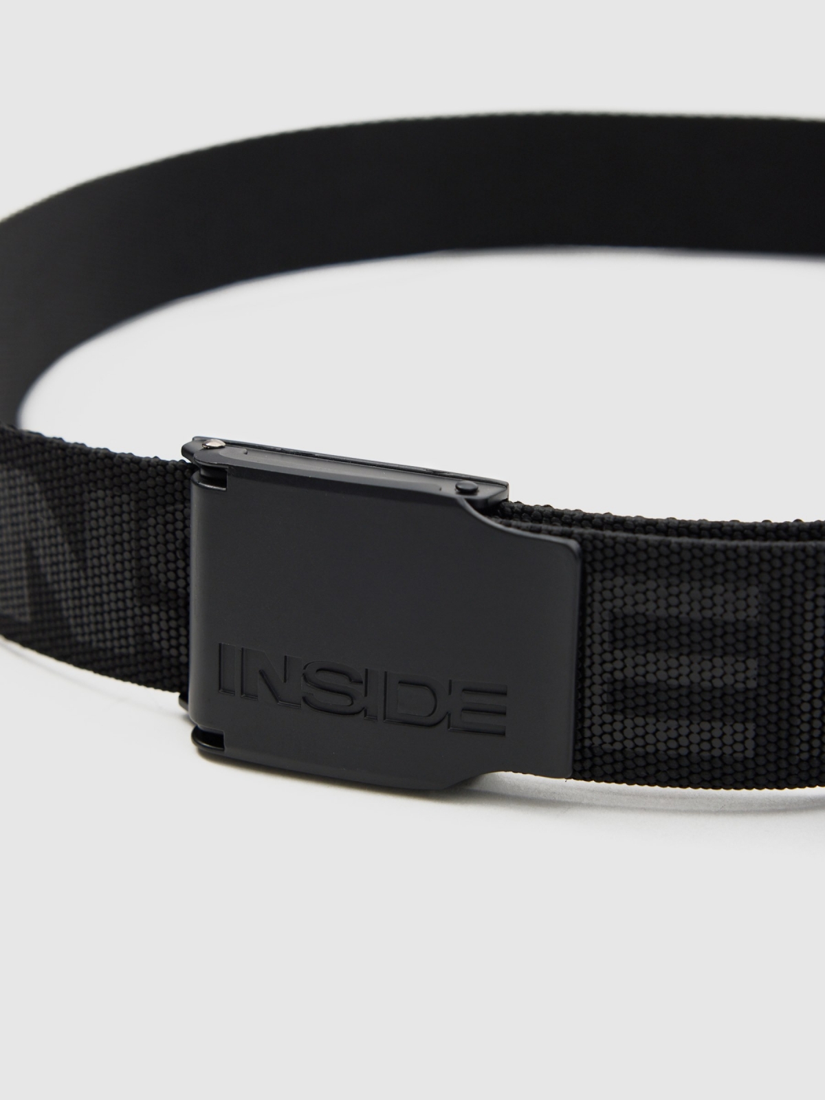 Logo canvas belt black detail view