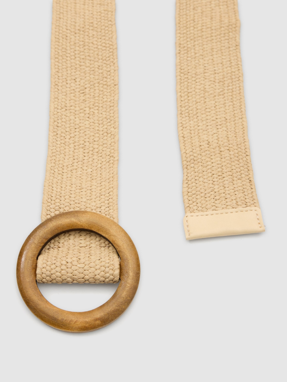 Raffia belt beige