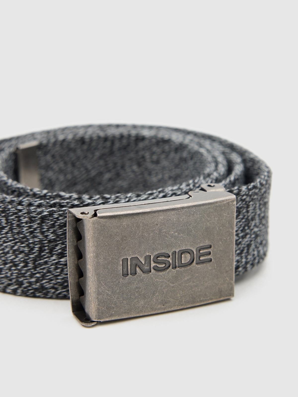 Marbled canvas belt melange grey detail view