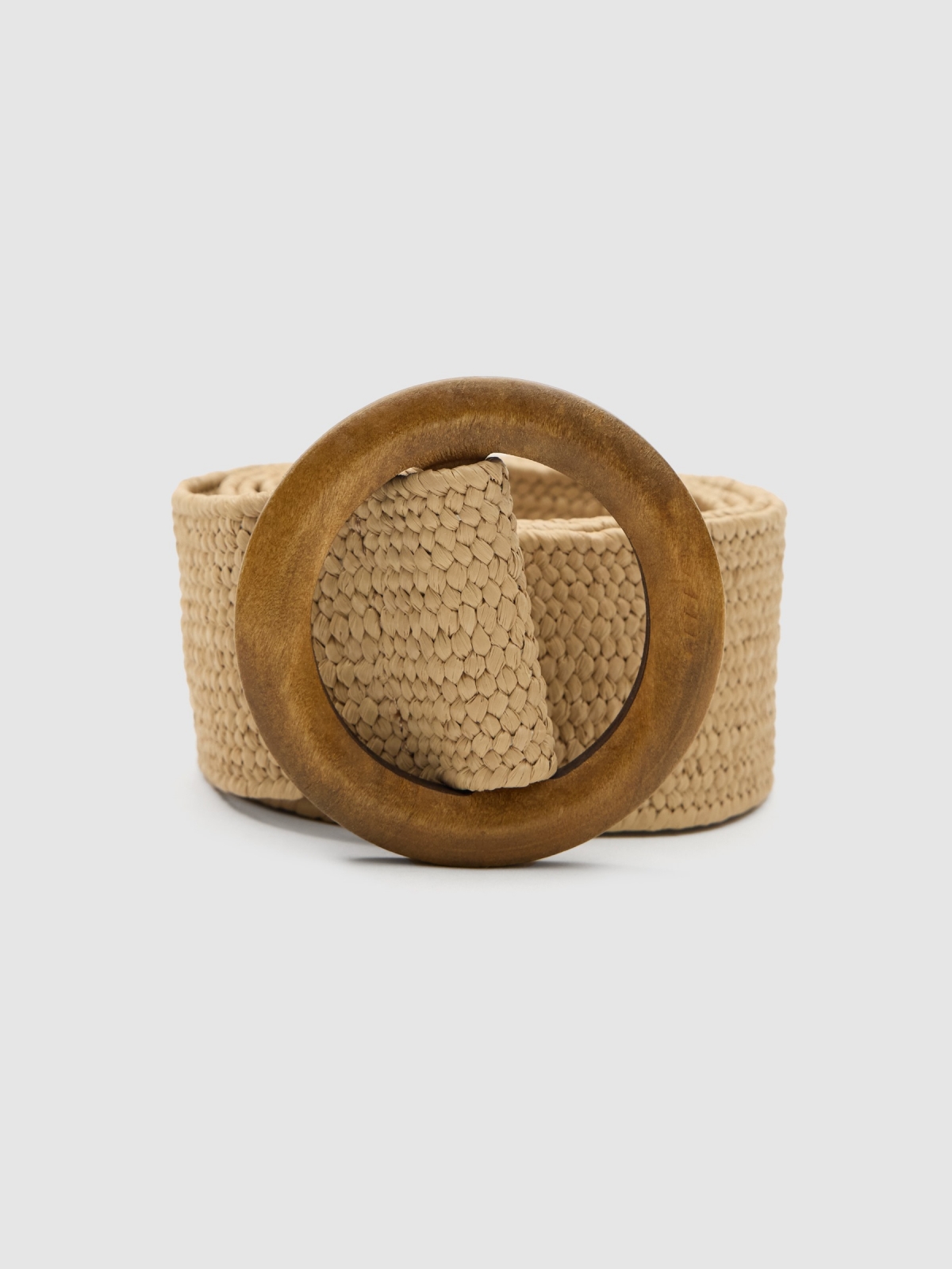 Raffia belt beige detail view