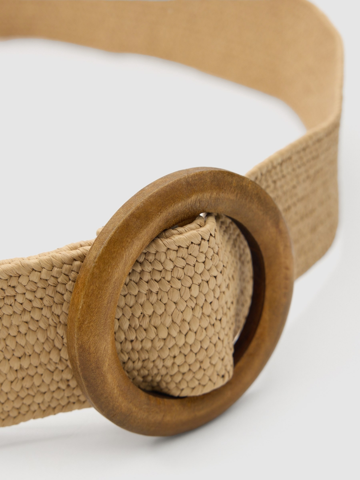 Raffia belt beige detail view