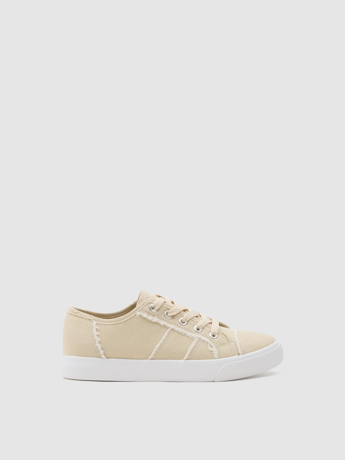 Canvas sneaker untucked sand