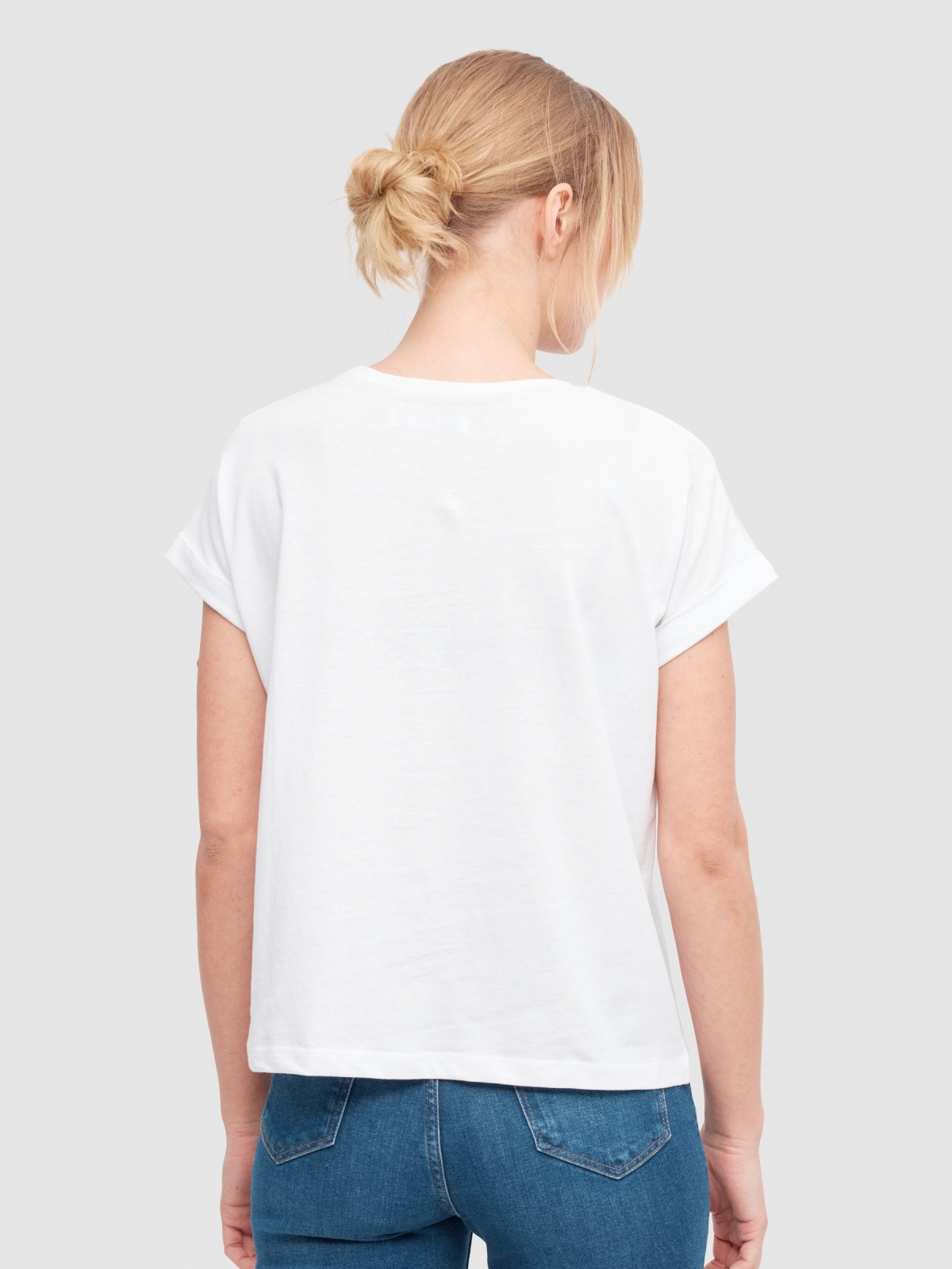 Coast landscape T-shirt white middle back view