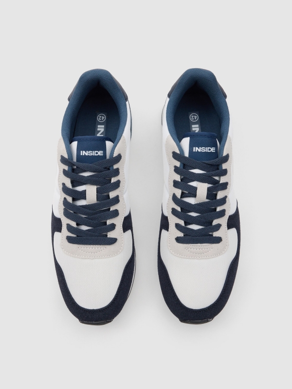 Combined basic sneaker blue/white zenithal view