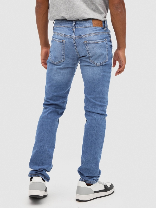 Regular jeans blue middle back view