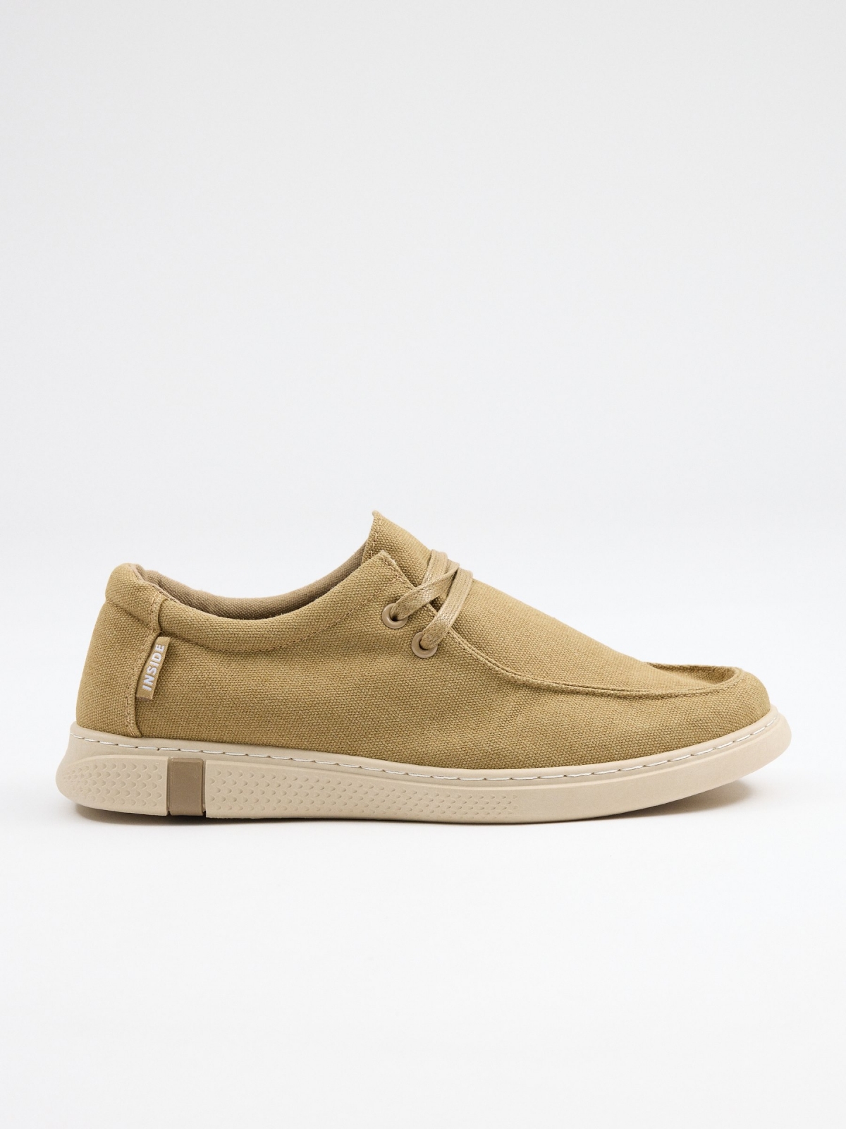 Sapato wallabee de lona areia