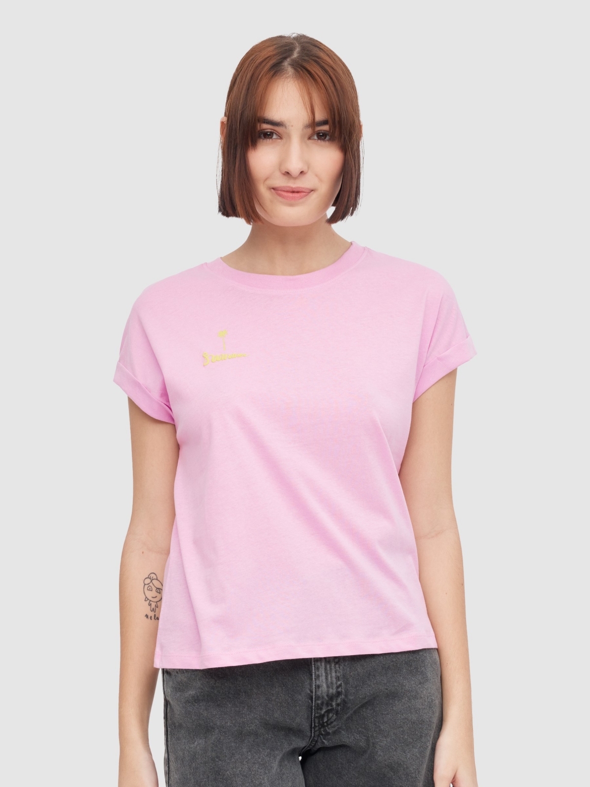 Camiseta More Summer magenta vista media frontal