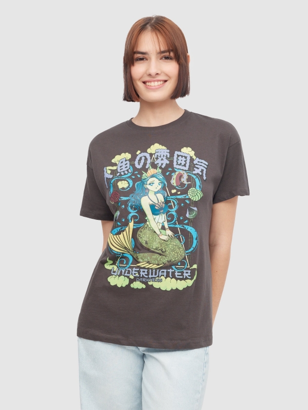 Mermaid print t-shirt