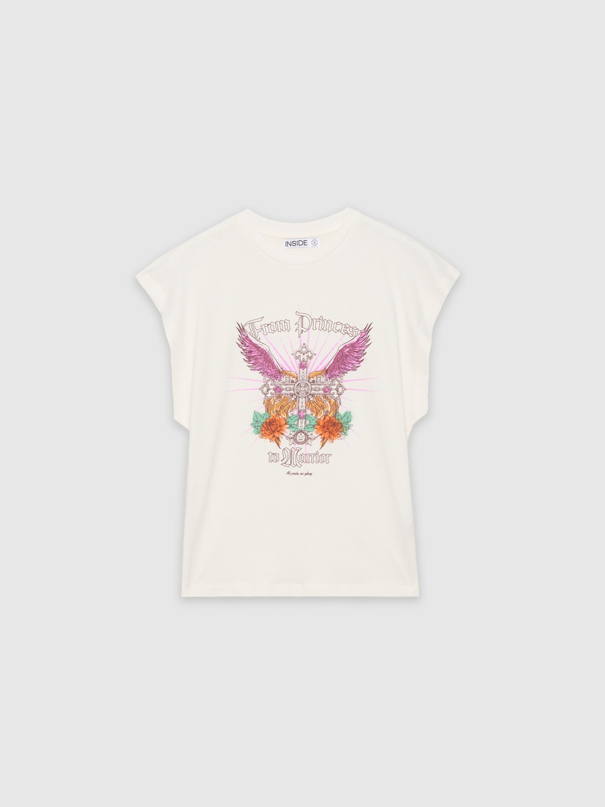  Camiseta oversize From Princess blanco roto