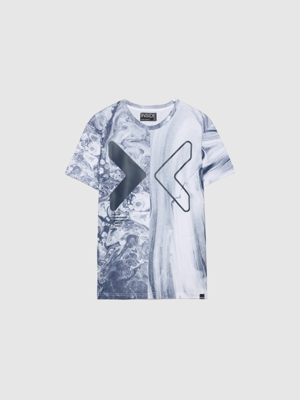  T-shirt com contraste de texturas branco