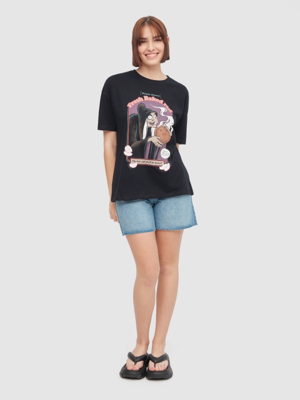 T-shirt Disney Villains preto vista geral frontal