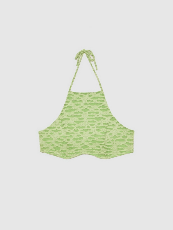  Halter top with knotted back light green