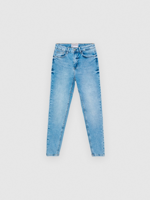  Jeans skinny tiro medio azul