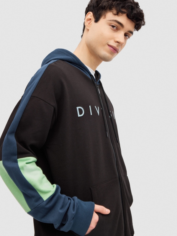 Division hooded sweatshirt black detail view