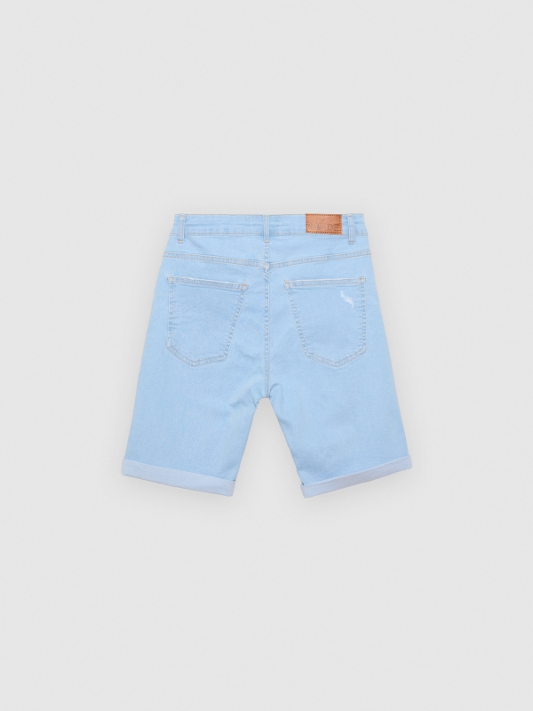 Bermudas denim skinny azul azul vista detalle