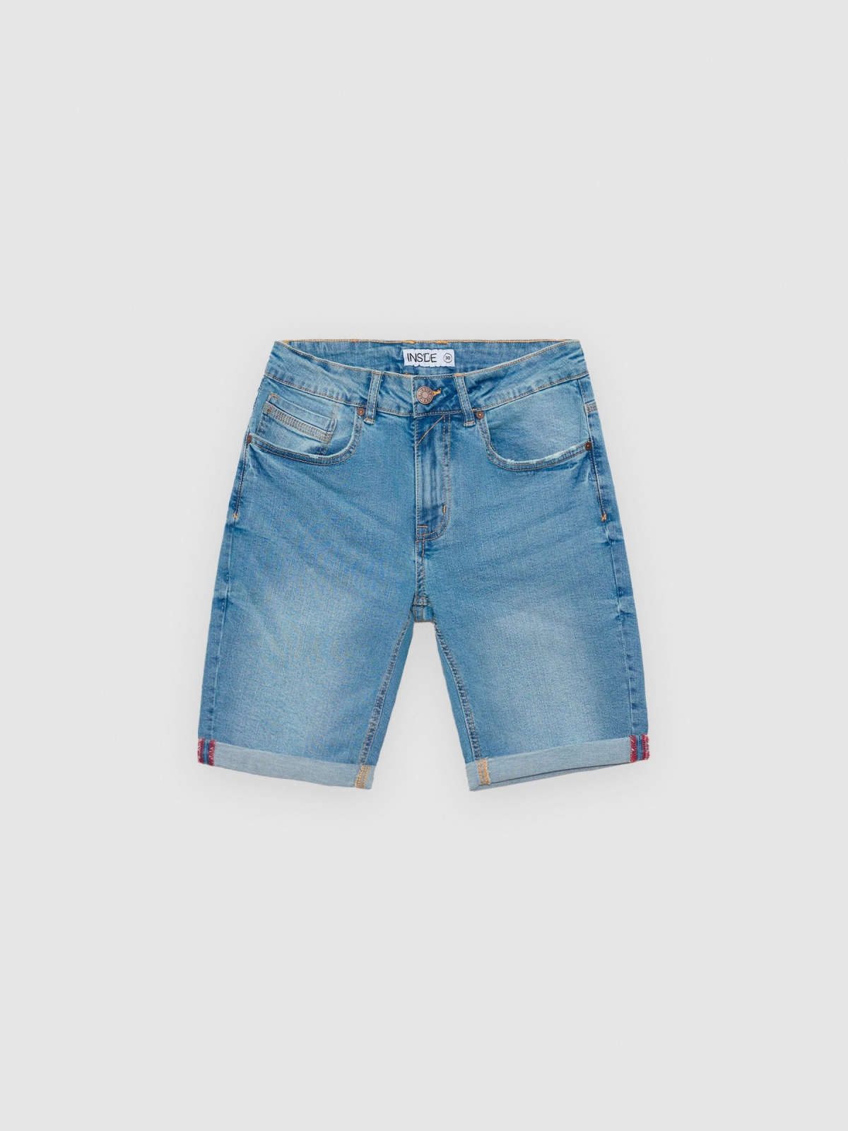  Bermuda skinny lavado azul