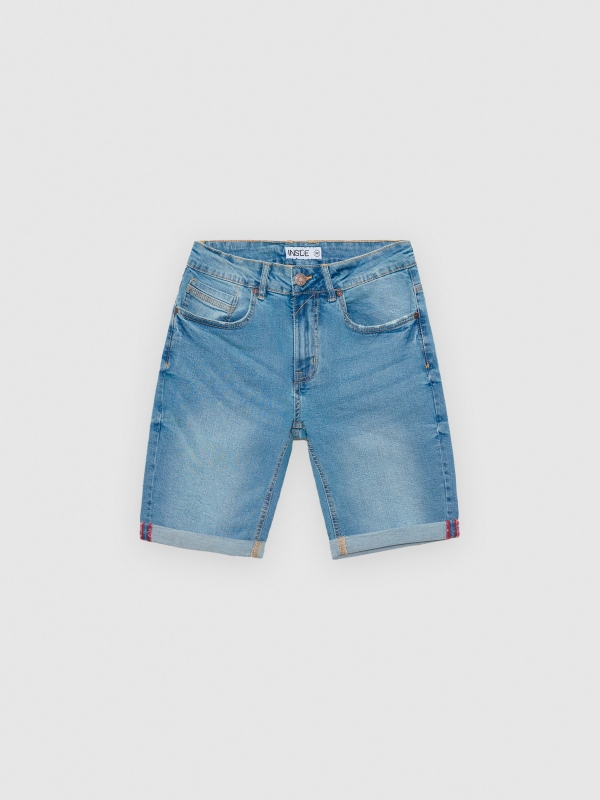  Bermuda skinny lavado azul