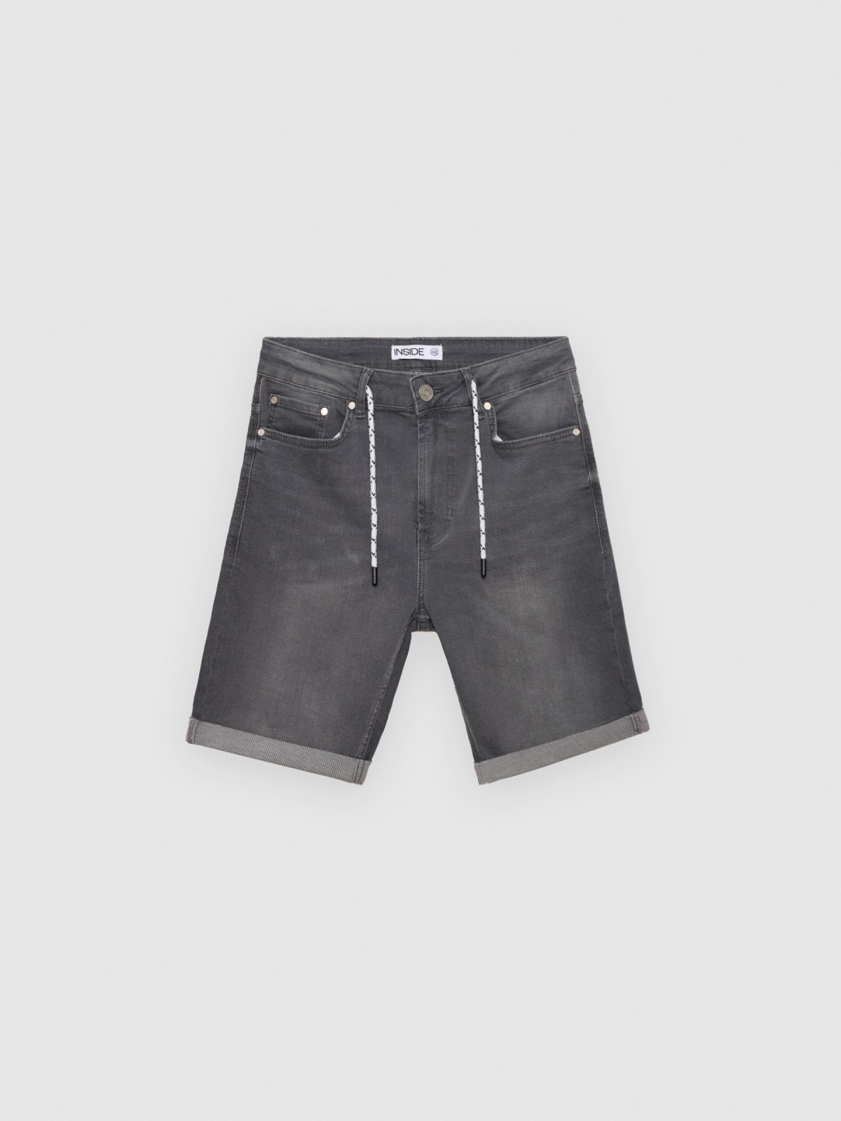  Bermudas denim skinny gris gris