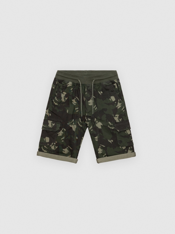  Camuflagem cargo bermudas cáqui