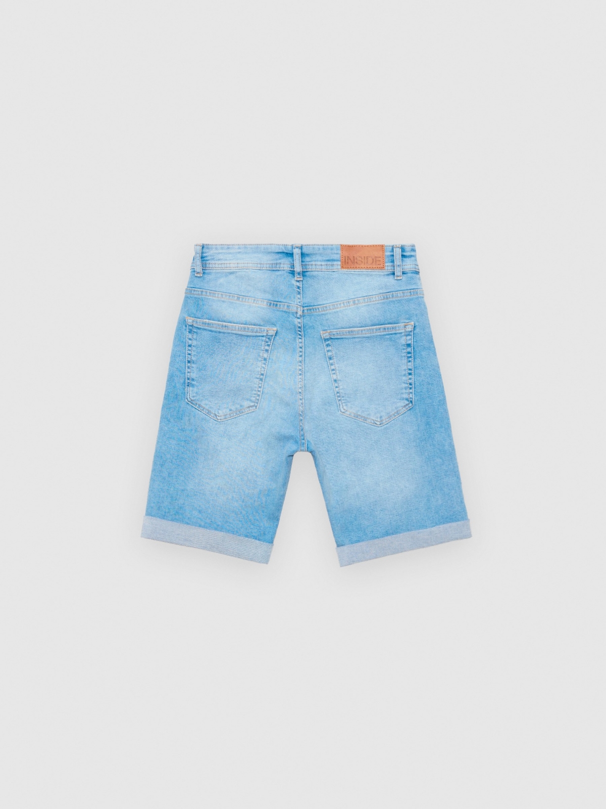 Calções de Bermudas Skinny Denim azul vista detalhe