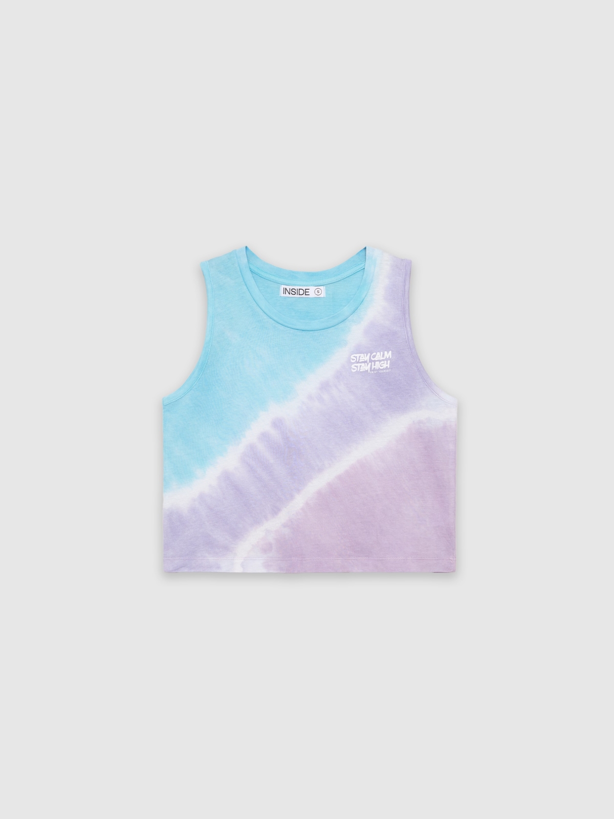  Camiseta tie dye sin mangas multicolor