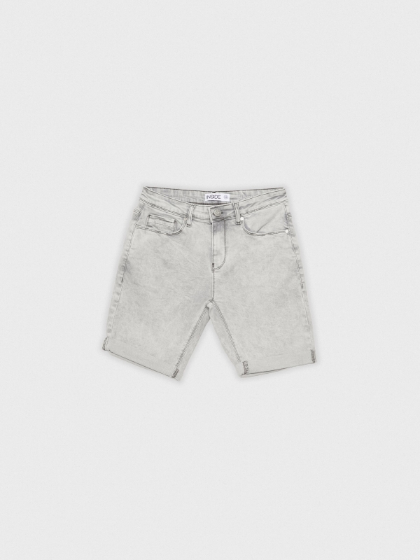  Basic gray denim bermuda light grey