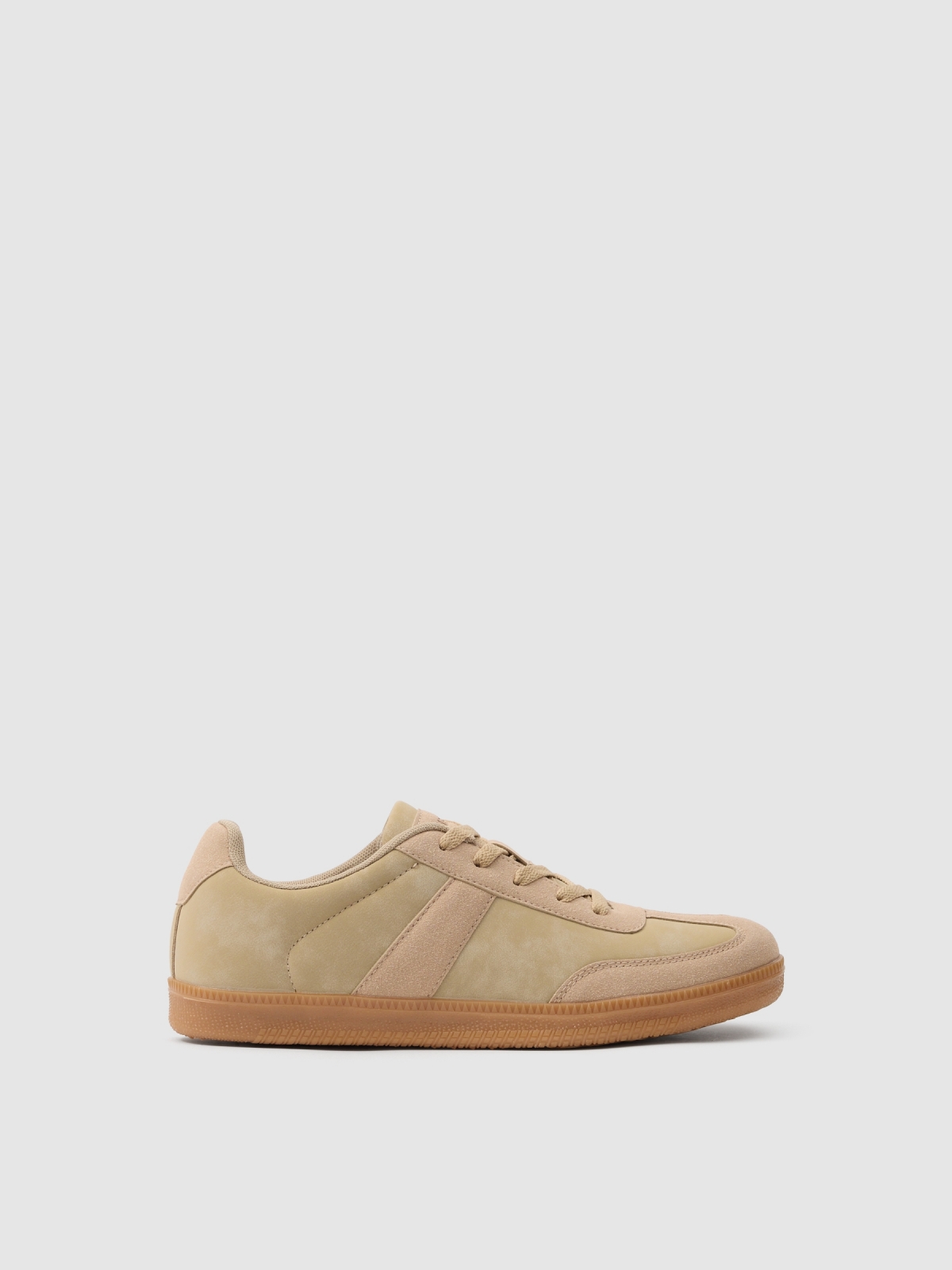 One-colour retro sneaker sand