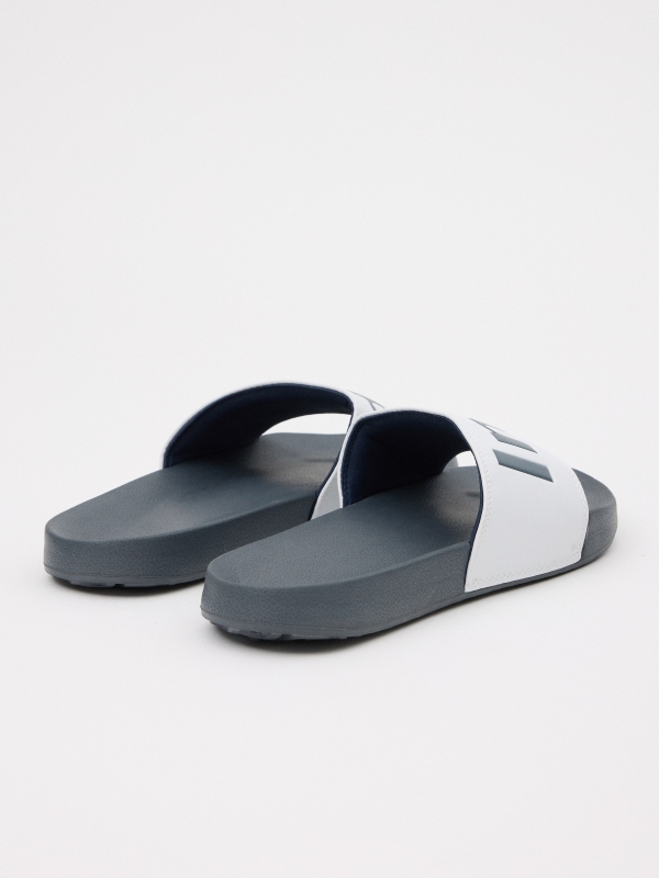 Letter flip-flops 45º back view