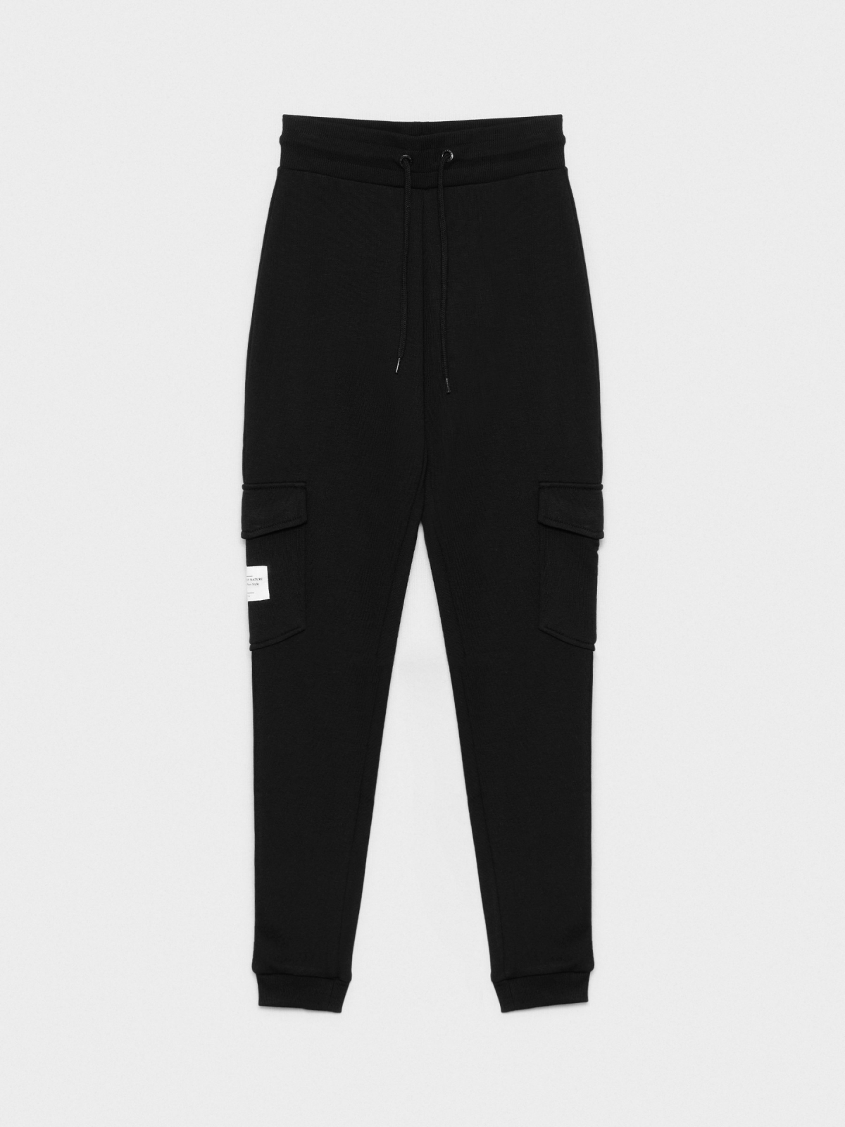  Pantalón jogger negro con bolsillos negro