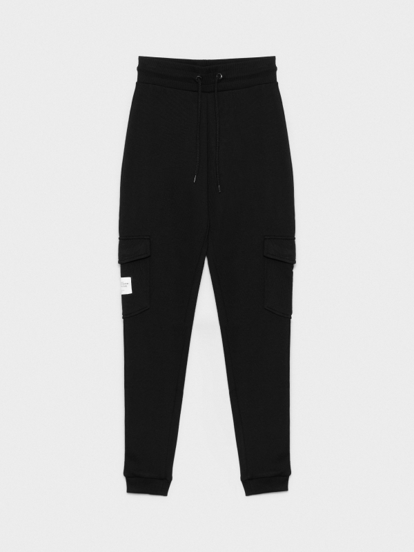  Pantalón jogger negro con bolsillos negro