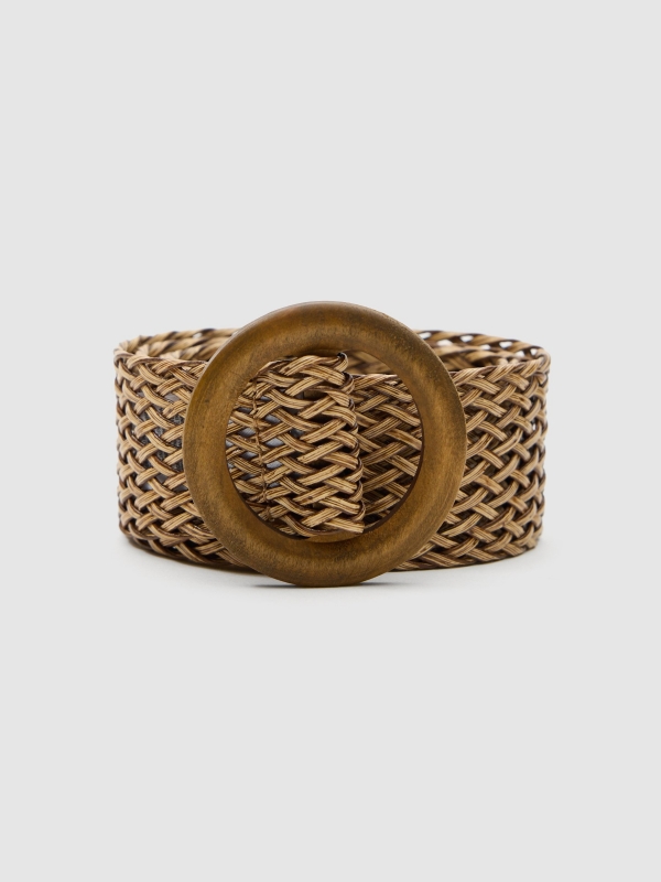 Raffia belt beige